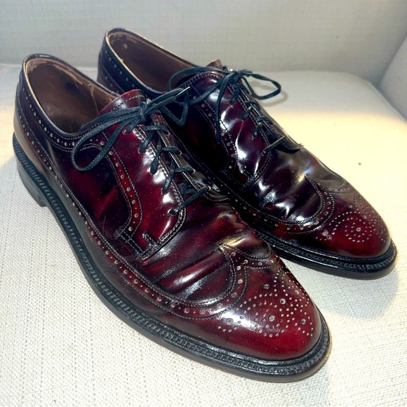 Wright Arch Preserver Shoes Burgundy Leather Wingtip Oxfords Men’s Size 10C main image 7